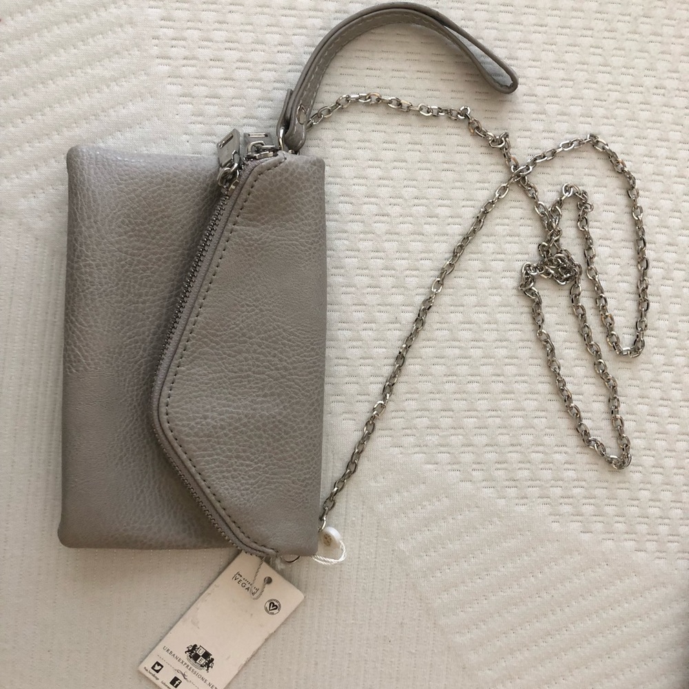 NWT urban expressions silver satchel. Vegan.
